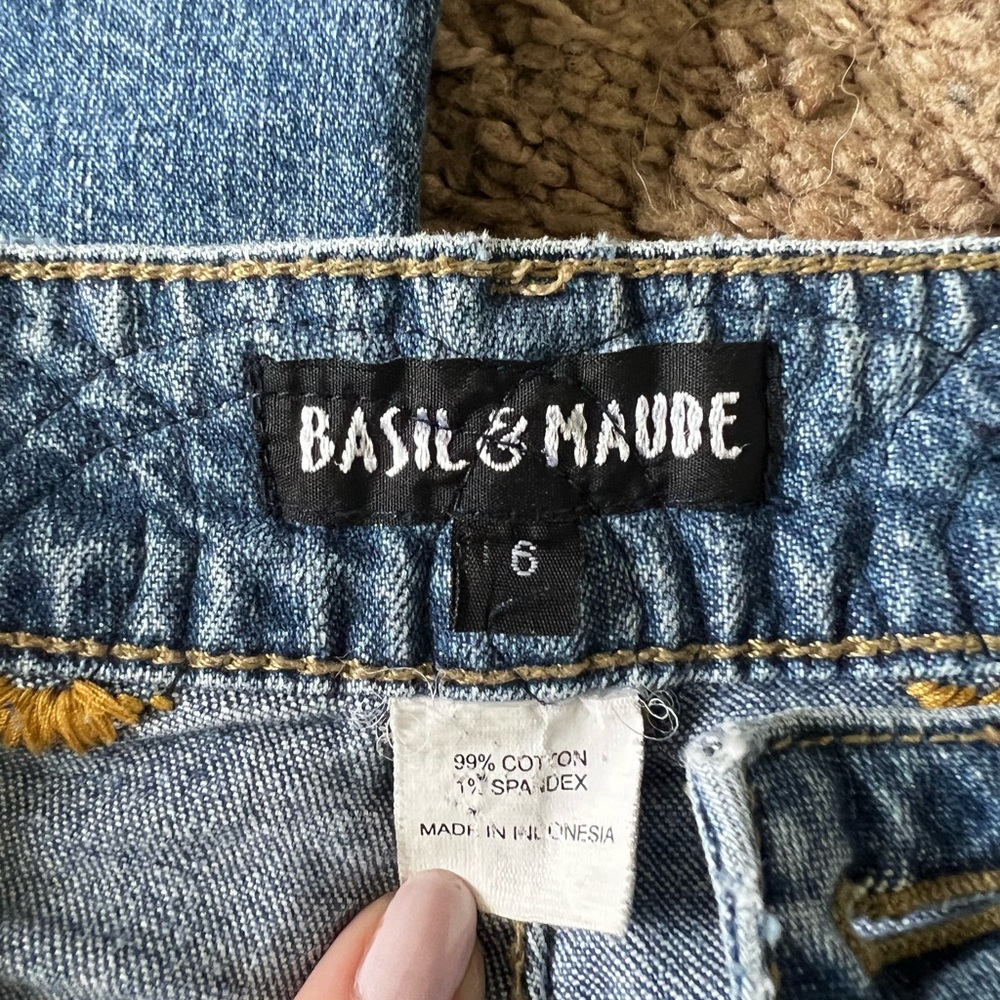 Basil & Maude Patchwork Distressed Jeans - Picture 4 of 4
